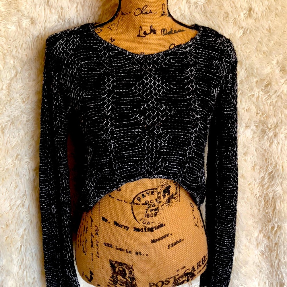 Black & White Crop Top Sweater